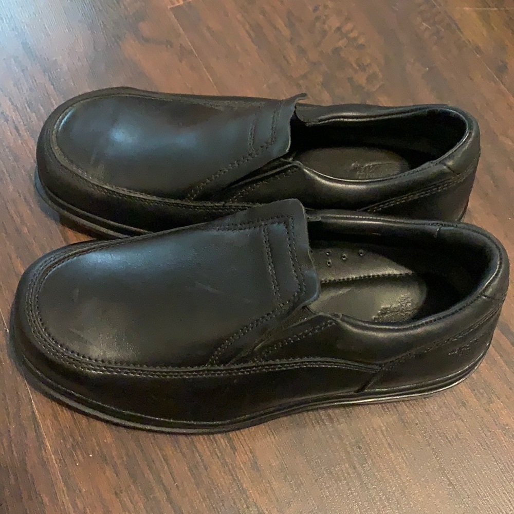 Red Wing black leather steel toe slip on shoes BN